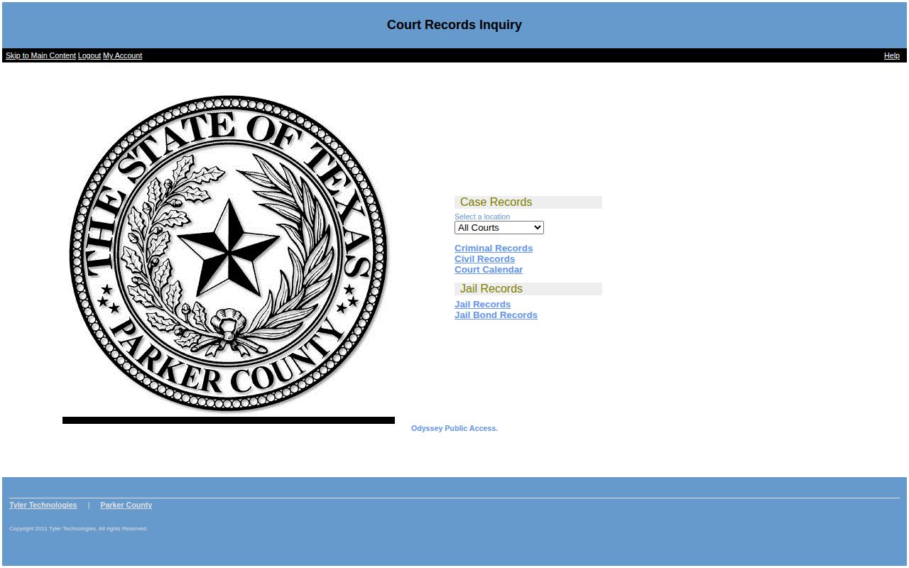 Parker County court records source for booking disposition follow-up